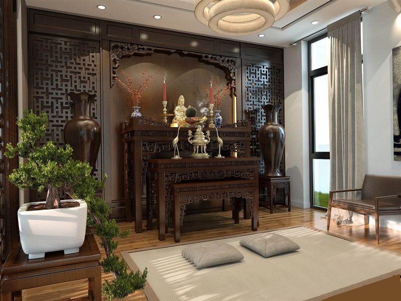 Cập Nhật +15 Mẫu Phòng Khách Có Bàn Thờ Đẹp Nhất Năm 2022 - thiết kế nội thất phòng khách có bàn thờ